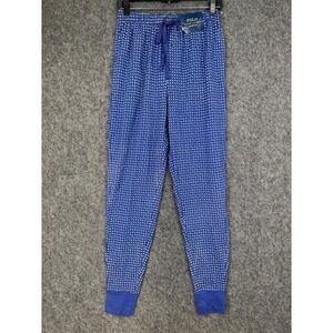 Polo Ralph Lauren Mens Blue Paisley Cotton Jogger Pajama Pants Sleepwear Small